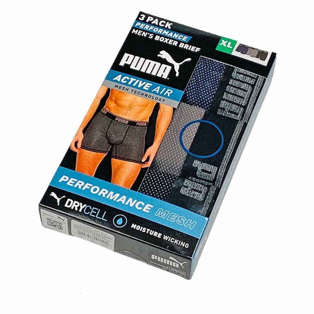 Puma Men's Boxer Brief Performance 3 Pack